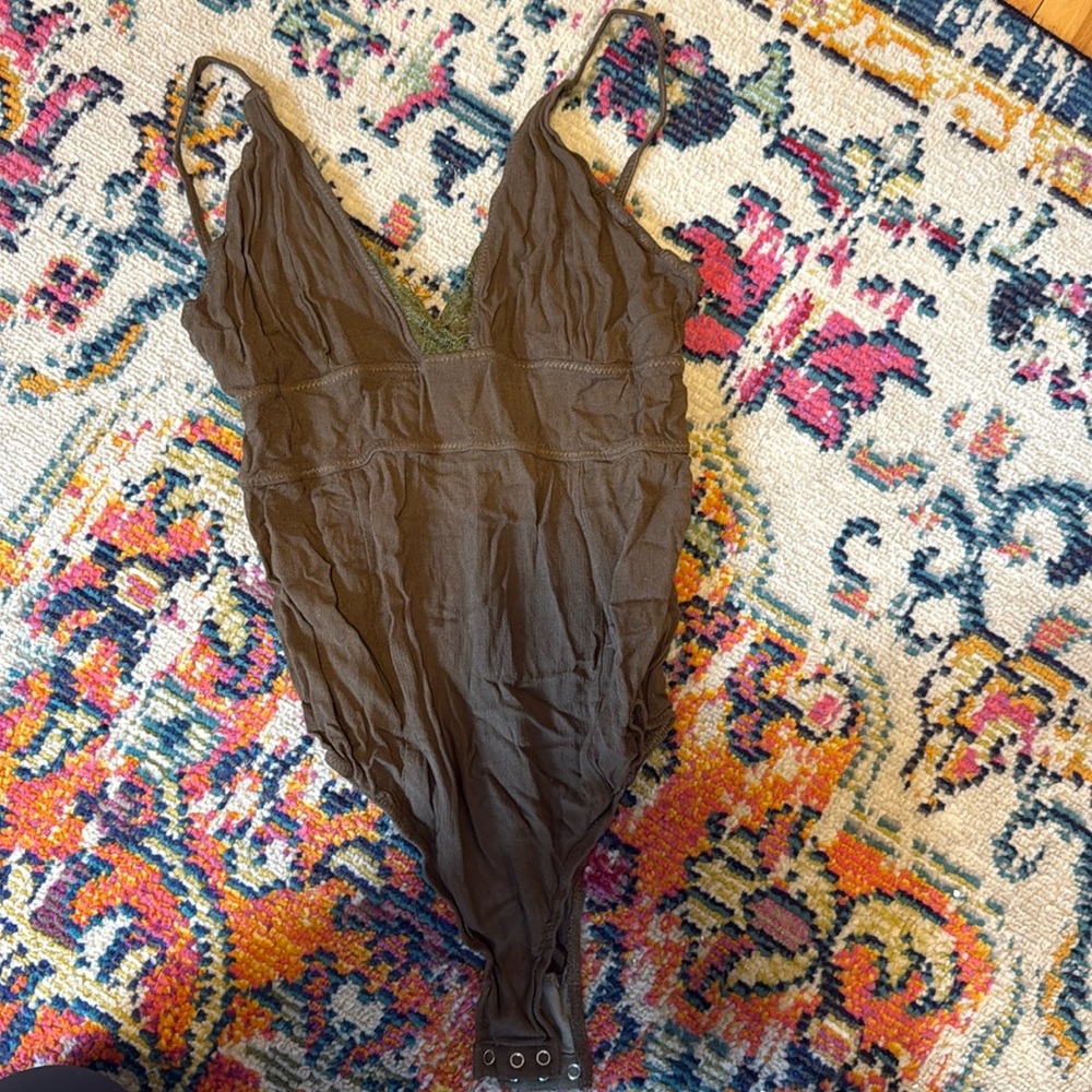 Free people lace trimmed bodysuit
